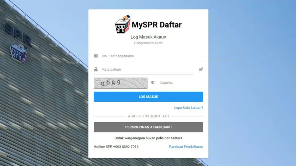 cara daftar mengundi