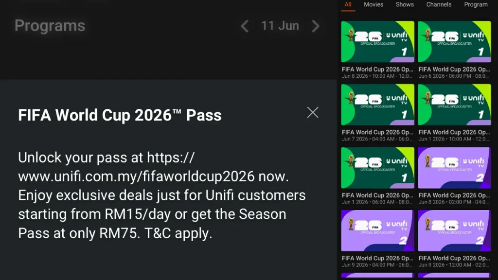 harga unifi pakej piala dunia fifa 2026