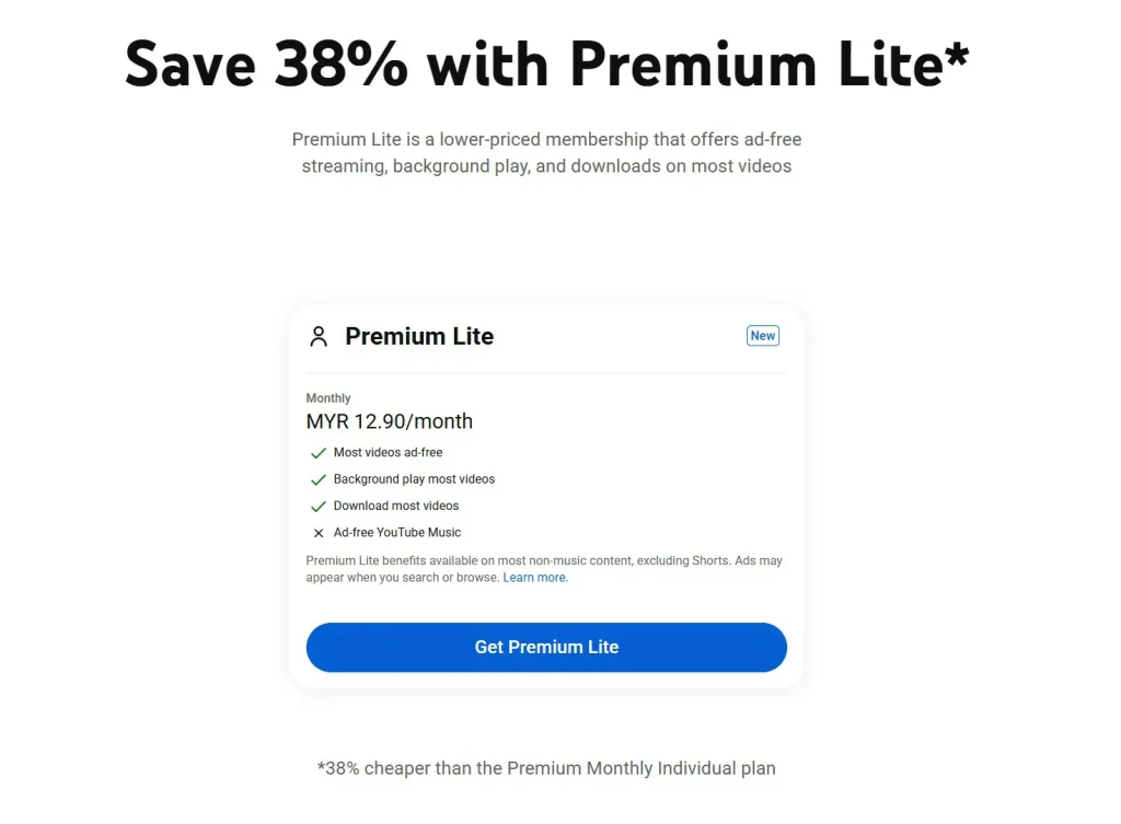 youtube premium lite lebih murah